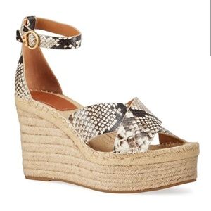 NWOT Tory Burch Selby Wedge Platform Espadrilles Shoes Sandals Size 11